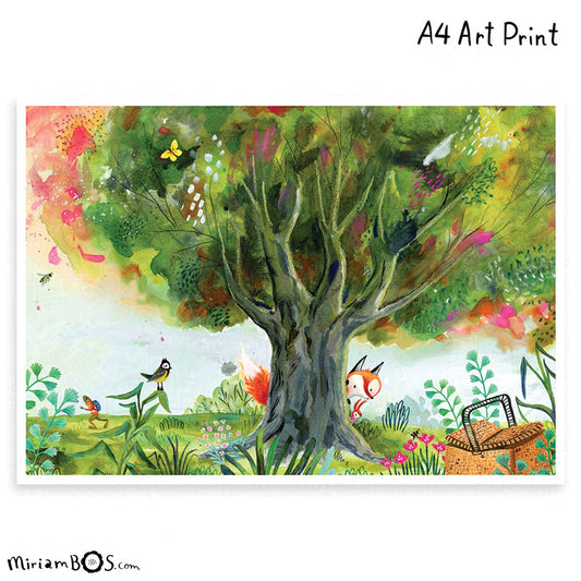 A4 Art Print - August en Suus - Cover illustratie van het boek Help! Een verrassing!