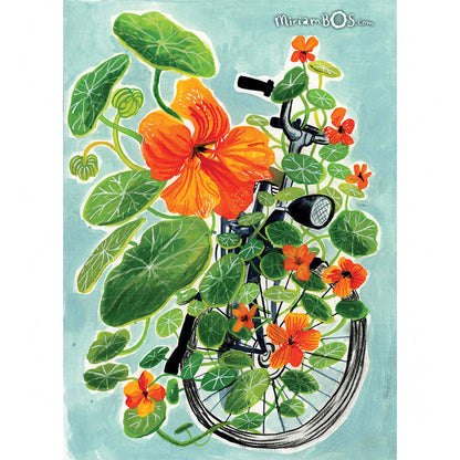 A2 Giclée - Uniek | Oost-Indische Kers met Fiets