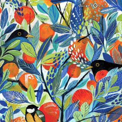 A2 Giclée - Uniek  | Vogels en Citrus - Unieke kans